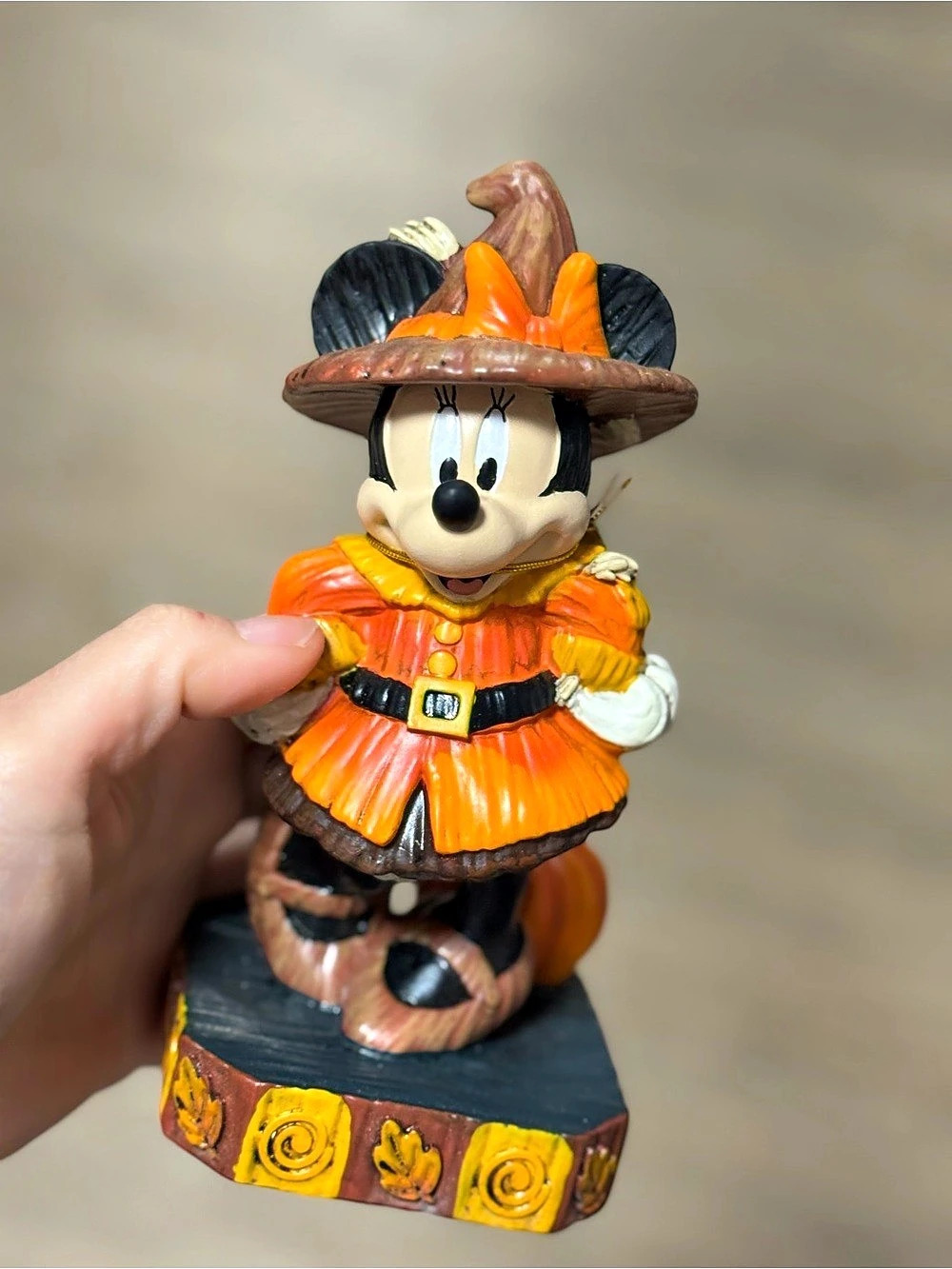 Disney Halloween Minnie Mouse Figurine Decor, Orange & Black